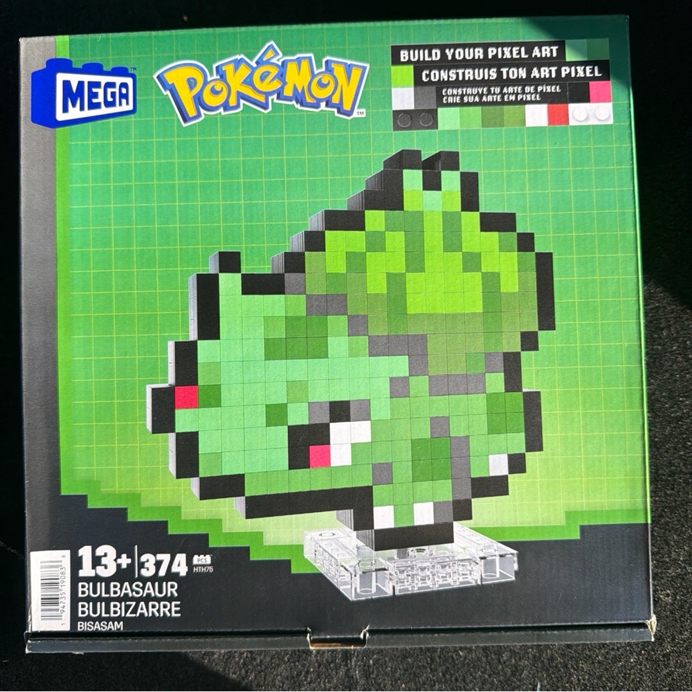 MEGA Pokemon‎ Bulbasaur Pixel Art Building Kit - 374 pcs - Ages 13+ - NIB Sealed